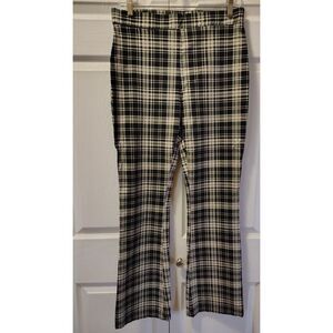 No Boundaries Y2K Black & White Plaid High-Rise Flare Pull-On Pants Large